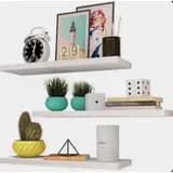 Kit 4 Prateleiras reta 20/30/40/50 nicho Mdf Branco Suporte decoração