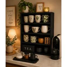 Bancada Organizador para Chá e Café 60x45x10cm | Cantinho do Café MDF Decorativo