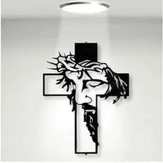 Jesus Cruz de parede para decoração de casa, cruz esculpida para pendurar na parede, cruz para pendurar na parede