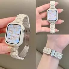 Pulseira De Plástico Fina Doce + Capa Adequada Para Relógio Série 11 10 9 8 7 6 5 4 3 2 1 SE SE2 Ultra/Ultra2 i-Watch Ta