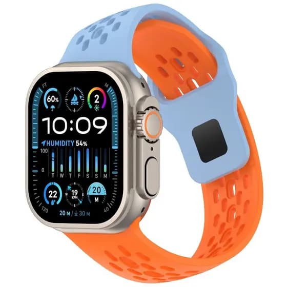 Pulseira Irregular De Dois Tons Para Apple Watch Band 46mm 42mm 44mm 40mm 49mm 45mm 41mm 38mm Esportiva Respirável iWatc