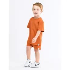 Conjunto Infantil Menino Malha Block 100% Algodão | Blusa + Bermuda | Cores Modernas | Verão 2 peças