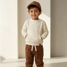 Conjunto Infantil Menino Blusa Malha Texturizada + Calça Moletom Felpado 2 peças Inverno Estiloso