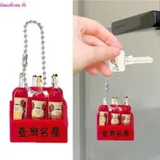 Liweikeaaa Elegante Taiwan Spirits Bottle Chaveiro Charme Design Compacto Lembrança Cultural