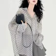 Verão High-End sentimento dopamina estilo fino moda All-Match camisa ligeiramente transparente protetor solar roupas de