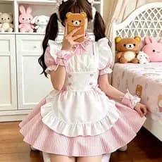 Doce Lolita Costura Pequena Manga Voadora Vestido Verão Mais Magro Look Pettiskirt Requintado 6.25