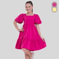 Vestido Infantil Menina Infanto Juvenil Rodado Manga Curta Liso Delicado Moda Festa