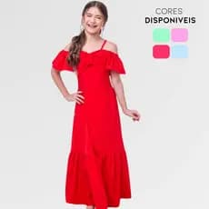 Vestido Infantil Longo Ciganinha Menina Juvenil Moda Festa Casual Delicado Soltinho