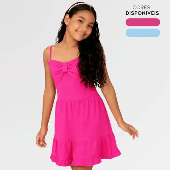 Vestido Infantil Rodado Menina Estilo Princesa Alça Fina Festa Casual Verão Confortável