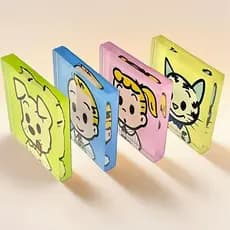 TQ ~ Adesivos de geladeira acrílicos diy personalizados giratórios completos magnéticos cidade Cultural criativo alieníg