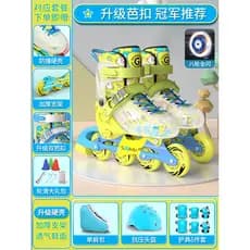 Guipaishi patins iniciante conjunto completo meninas patins profissionais 3-6 anos de idade crianças piscando patins 6.3