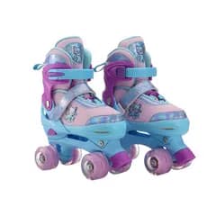 Patins de fileira dupla para iniciantes, patins com Flash completo para crianças, tamanho ajustável, patins transfrontei