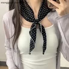 Lenço De Verão meng Sweet Polka Dot : Faixa De Cabeça Turbante Com Proteção Solar Feminina [COD]