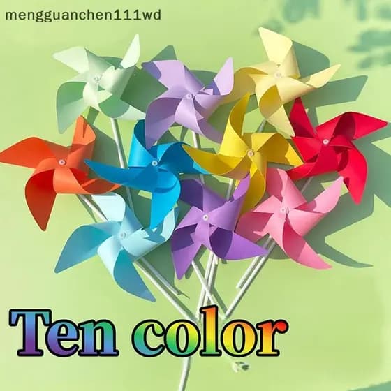 meng 10 Unidades De Cata-Ventos De Papel Coloridos De 4 Folhas Para Decoração De Jardim Ao Ar Livre [COD]