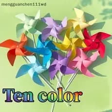 meng 10 Unidades De Cata-Ventos De Papel Coloridos De 4 Folhas Para Decoração De Jardim Ao Ar Livre [COD]