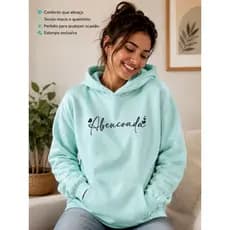 moletom feminino, moletom abençoada, moletom com capuz, blusa de frio feminina, roupa feminina inverno