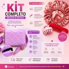 🌸 Kit Diva Rosa & Lilás – Bolsa + Cuidado Capilar ✨