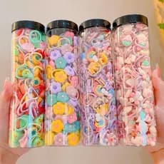 Conjunto De Laços De Cabelo Coloridos10/50/100 Para Criança Elásticos Macios Meninas Pequenas , Acessórios