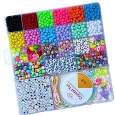 Miçangas para Fazer Pulseira Infantil Colorida Bijuteria Colar Phone Strap 1800 pçs