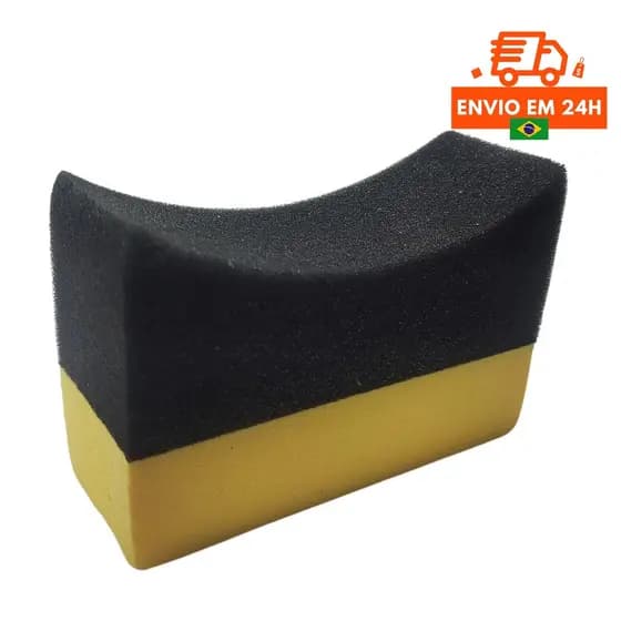 Aplicador de Pretinho para Pneus – Espuma Curvada, Ideal para Brilho e Proteção