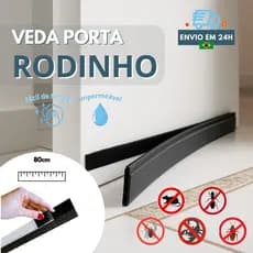 Veda Porta Rodinho 80cm com Adesivo e Velcro – Bloqueia Poeira, Insetos, Água e Ruído