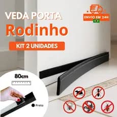 Kit com 2 Veda Portas Rodinho 80cm Adesivo + Velcro – Proteção Térmica Acústica Insetos Poeira
