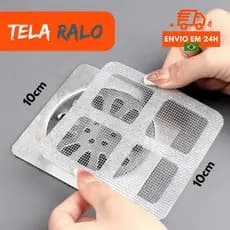 Kit Telas Protetoras de Ralo Adesiva 10x10cm - Filtro Descartável Anti Inseto e Pega Cabelo