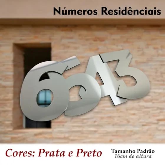 Número Residencial ACM 16cm com Fita Dupla Face - Letras e Números para Casa e Comércio