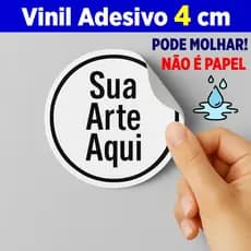 150 Adesivos Vinil (pode molhar) 4cm para Rotulos e Etiquetas - Adesivo Branco ou Transparente