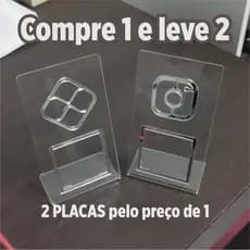 Kit 2 Placas QR PIX + INSTAGRAM - Em Acrilico Super Resistente