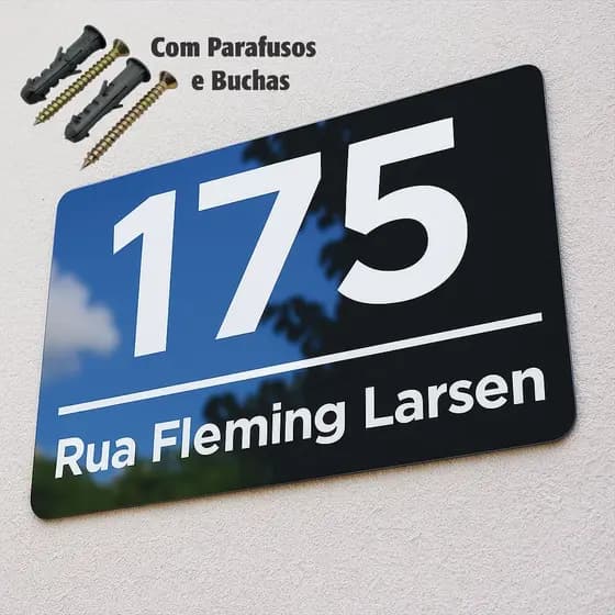 Placa com Endereço Residencias com kit parafuso.