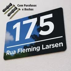 Placa com Endereço Residencias com kit parafuso.