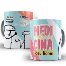Caneca profissão bentos medicina personalizada com seu nome