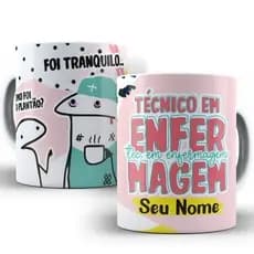 Caneca profissão bentos enfermagem personalizada com seu nome
