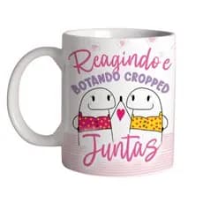 Caneca bentos reagindo e colocando um cropped juntas personalizada porcelana amigas