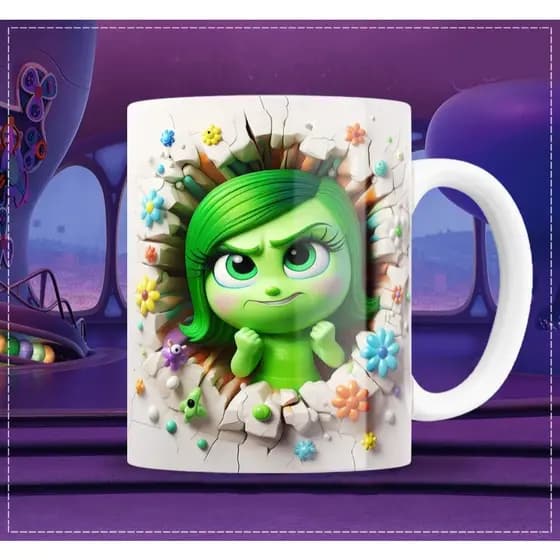 Caneca Cerâmica Divertidamente 3D Personalizada
