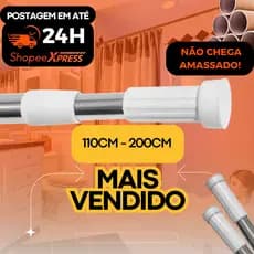 Varão Regulável Extensível Barra Pressão P/Cortina Box Banheiro Cozinha Lavanderia Porta Divisória tubo Decoração Natal