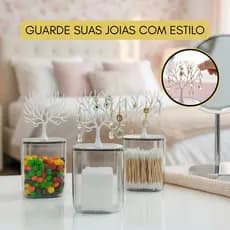 Porta Joias e Brincos em Formato de Árvore com Tampa Organizador de bijuterias Sortido