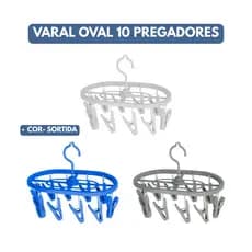 Varal Oval com 10 Prendedores para Meias e Roupas Íntimas
