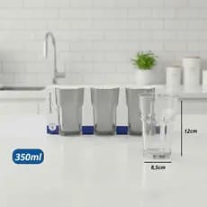Jogo Copos de Vidro 350ml Kit Copos Transparentes para Bebidas Água Suco Refrigerante copo grande