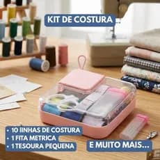 Kit de Costura Completo Portátil Estojo com Linhas Agulhas e Acessórios