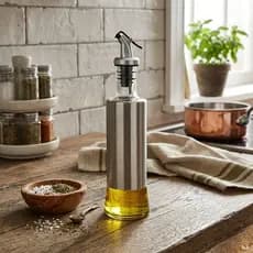 Galheteiro Azeite e Vinagre 300ml Vidro Inox com Dosador