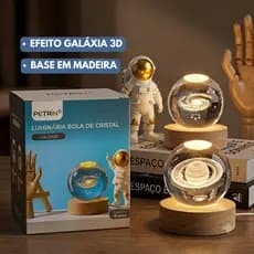 Luminária Bola de Cristal Galáxia LED 3D Luz Noturna Abajur Decorativo para Quarto
