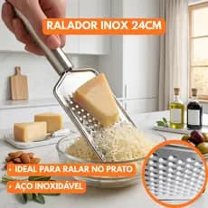Ralador Inox Manual 24cm Aço Inoxidável Queijo Legumes Frutas Cozinha Multiuso