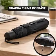 Guarda Chuva Dobrável Compacto Portátil Preto Resistente
