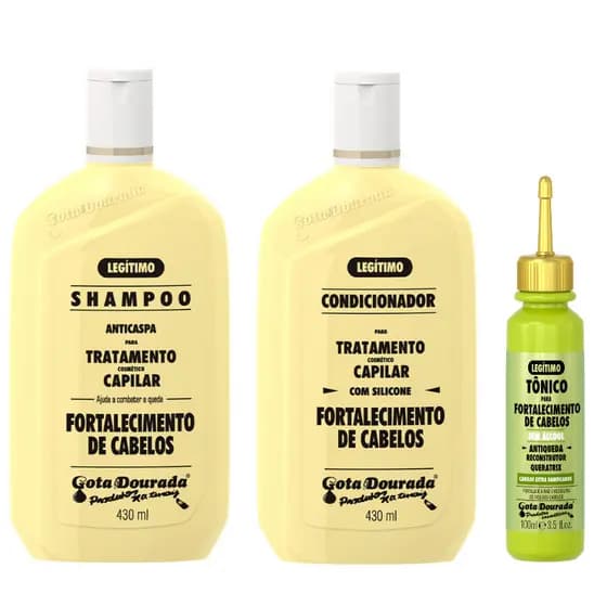 Kit Shampoo e Condicionador Tradicional 430 ml + Tônico Antiqueda 100 ml