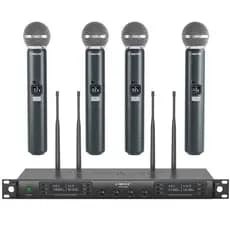 Phenyx Pro PTU-7000 Ｗsem fio ＭSistema de microfone Microfones dinâmicos profissionais de 4 canais