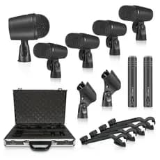 Phenyx Pro PTD-10 Conjunto de microfone dinâmico com fio para instrumento de bateria de 7 peças