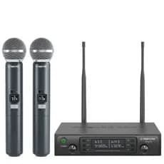 Sistema de microfone sem fio Phenyx Pro PTU-71-2H Microfones sem fio dinâmicos de mão dupla