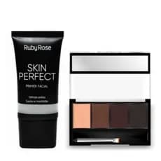 KIT Primer Facial Ruby Rose Skin Perfect *HB-8086*+Sombra Para Sobrancelhas Ruby Rose HB9354
